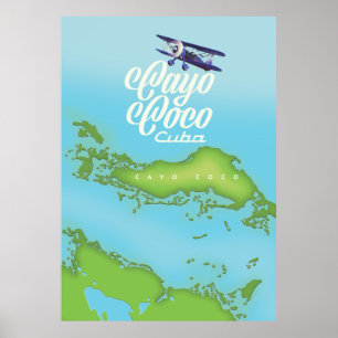 Cayo Coco Cuba,  opmaakmodel. Poster