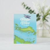 Cayo Coco Cuba  stijlkaart. Briefkaart (Staand voorkant)