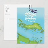 Cayo Coco Cuba  stijlkaart. Briefkaart (Voorkant / Achterkant)