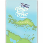 Cayo Coco Cuba  stijlkaart. Sticker (Voorkant)