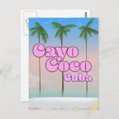 Cayo Coco Cuba vintage-poster Briefkaart (Voorkant / Achterkant)
