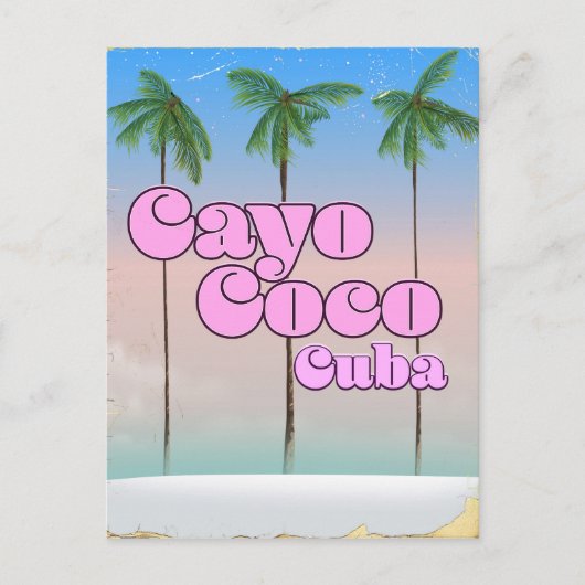 Cayo Coco Cuba vintage-poster Briefkaart (Voorkant)