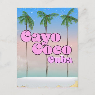 Cayo Coco Cuba vintage reisposter Briefkaart