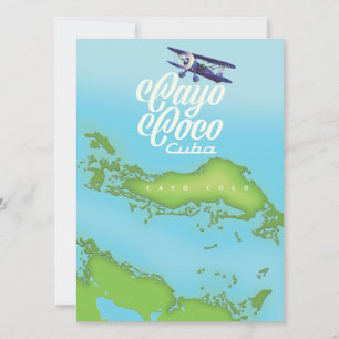 Cayo Coco Cuba vintage stijl kaart.