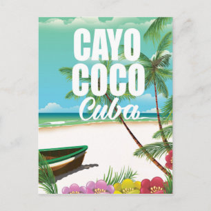 Cayo Coco Cubaans strand vakantieposter Briefkaart