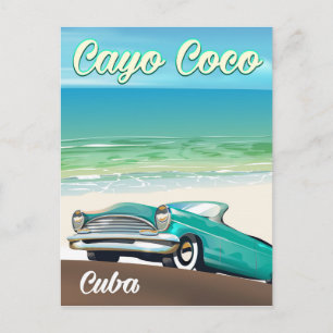 Cayo Coco Cubaanse vakantieposter Briefkaart