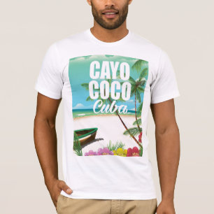 Cayo Coco Cuban strand vakantion poster T-shirt