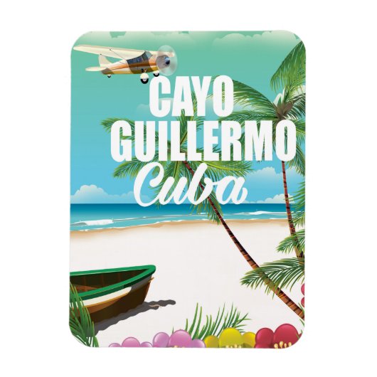 Cayo Guillermo strand vakantieposter Magneet (Verticaal)