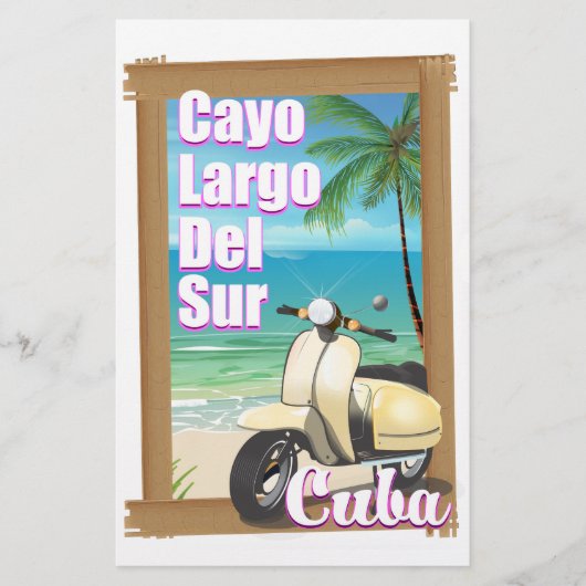 Cayo Largo del Sur cuban vakantie-poster Briefpapier (Voorkant)