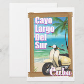 Cayo Largo del Sur cuban vakantie-poster Briefpapier (Voorkant / Achterkant)