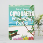Cayo Saetía Cuba-poster Kaart (Staand voorkant)