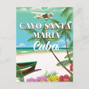 Cayo Santa María Cubaans strand vakantieposter Feestdagenkaart
