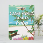 Cayo Santa María Cubaans strand vakantieposter Kaart (Staand voorkant)