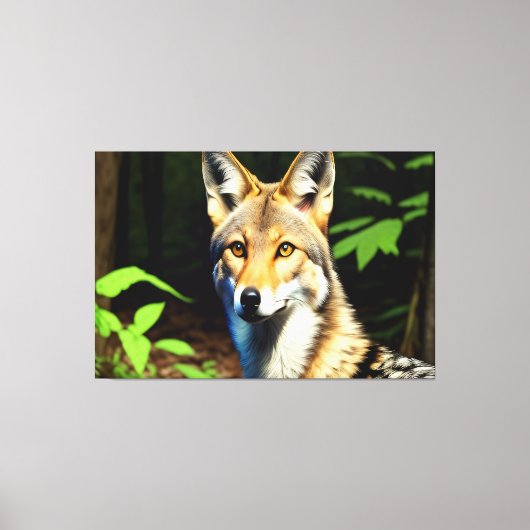 Cayote van 1996 in de bosaffier canvas afdruk (Voorkant)