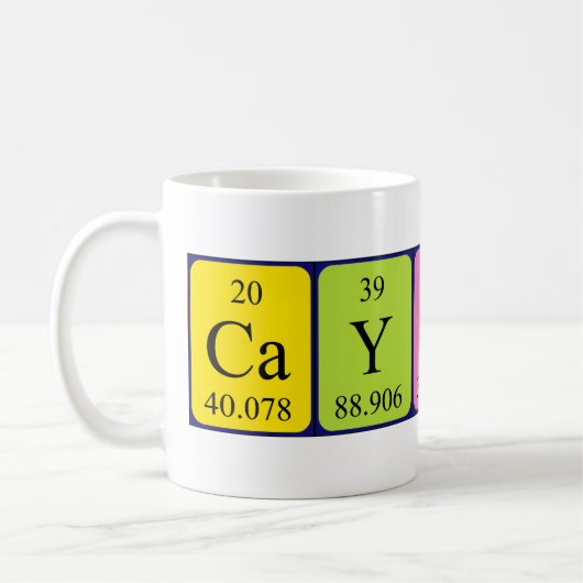 Cayson nom de table périodique mug (Gauche)