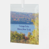 CAYUGA LAKE, ITHACA, N.Y. GLAS ORNAMENT (Voorkant links)