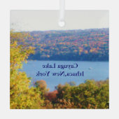 CAYUGA LAKE, ITHACA, N.Y. GLAS ORNAMENT (Achterkant)