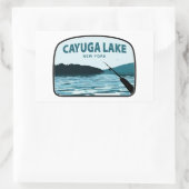 Cayuga Lake New York Gevist Rod Rechthoekige Sticker (Tas)