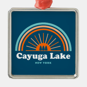 Cayuga Lake New York Regenboog Metalen Ornament