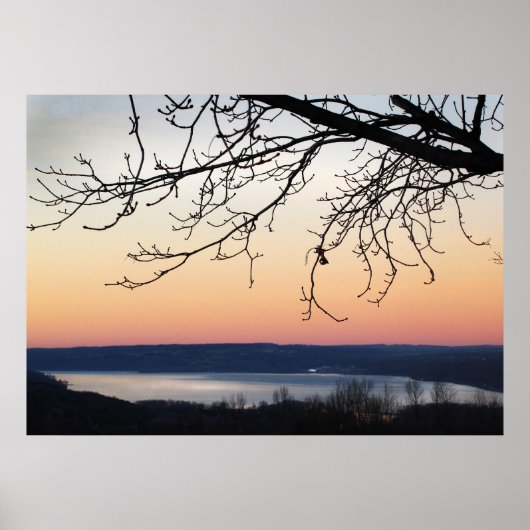 Cayuga Lake op Sunset Poster (Voorkant)