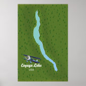 Cayuga Lake  stijl reiskaart Poster (Voorkant)