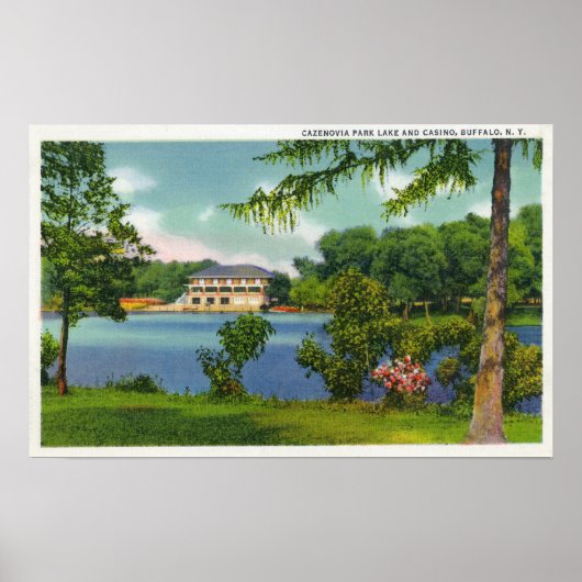 Cazenovia Park Uitzicht van het meer en het casino Poster (Voorkant)