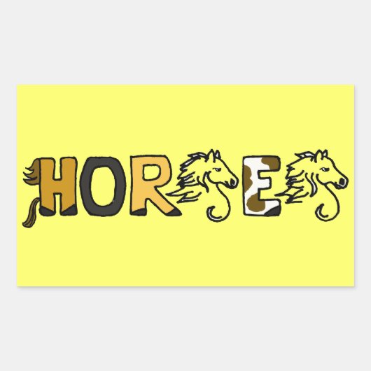 CB- Fun Horse Cartoon Letters Stickers (Voorkant)
