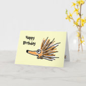 CB- Funny Porcupine Carte d'anniversaire (Fleur jaune)
