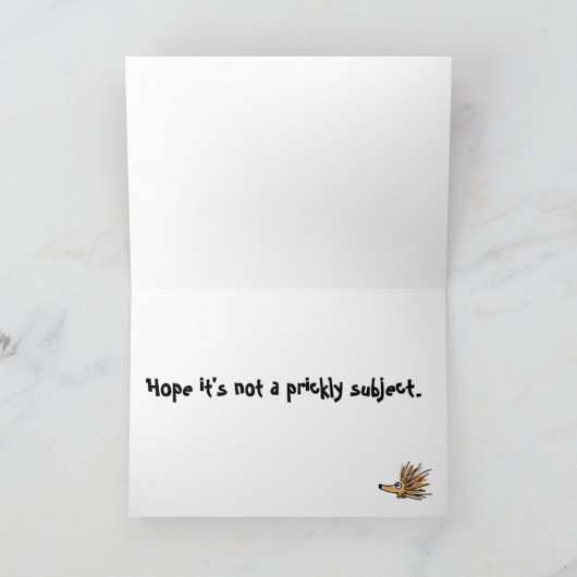 CB- Funny Porcupine Verjaardag Kaart (Binnen)