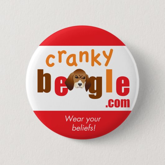 CB Logo Button Rood en Wit (Voorkant)