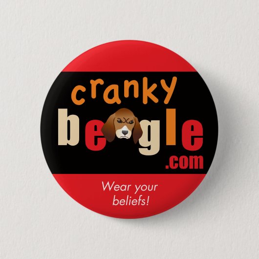 CB Logo Button rood en zwart (Voorkant)