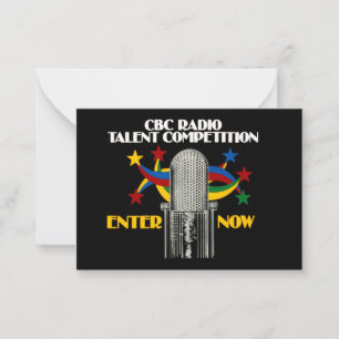 CBC Radio Talent Competition - promo Notitiekaartje