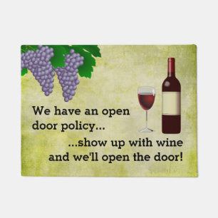 CBendel Funny Wine Lovers Open Door Policy Deurmat