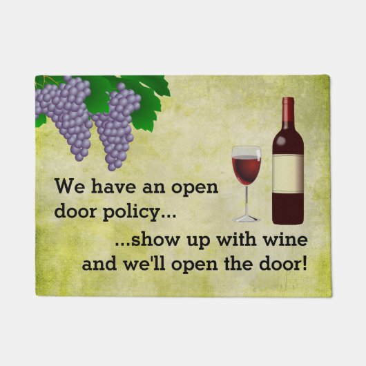 CBendel Funny Wine Lovers Open Door Policy Deurmat (Voorkant)
