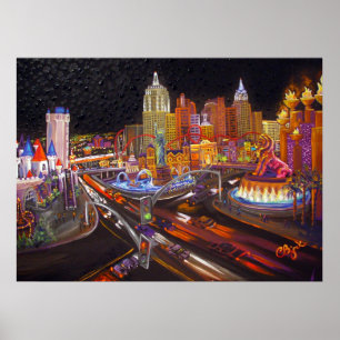 CBjork Las Vegas Art Impressionisme Poster