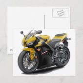 CBR 600 gele-zwarte bijt Briefkaart (Voorkant / Achterkant)