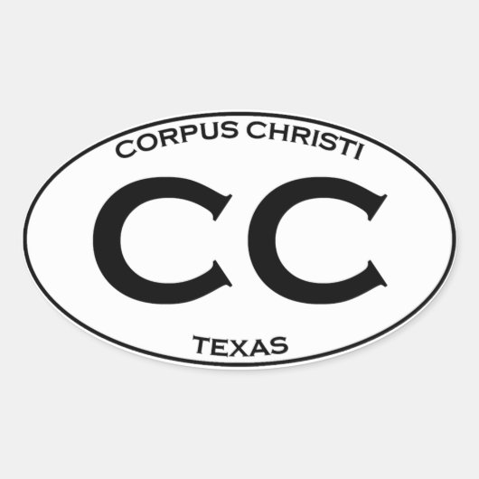 CC - Corpus Christi Texas Ovale Sticker (Voorkant)