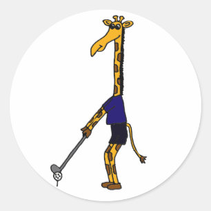 CC- Giraffe Spelen Golfontwerp Ronde Sticker