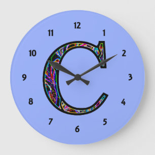 Cc verlicht monogram grote klok