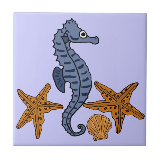 CC- Zee Horse and Star Fish Tile Tegeltje (Voorkant)
