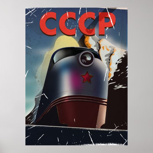 CCCP Retro vintage Soviétique train Poster (Devant)