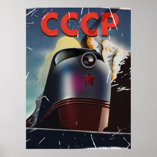CCCP Retro vintage Sovjet trein Poster