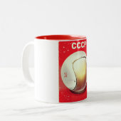 CCCP  rood Sovjet-poster Tweekleurige Koffiemok (Voorkant links)