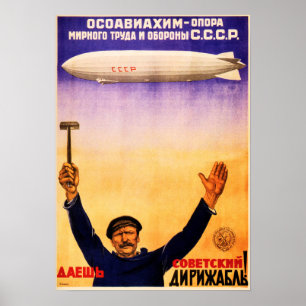 CCCP Sovjet Airship Russische communistische propa Poster