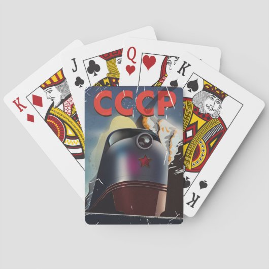 CCCP  Sovjet-locomotief Poster Pokerkaarten (Achterkant)