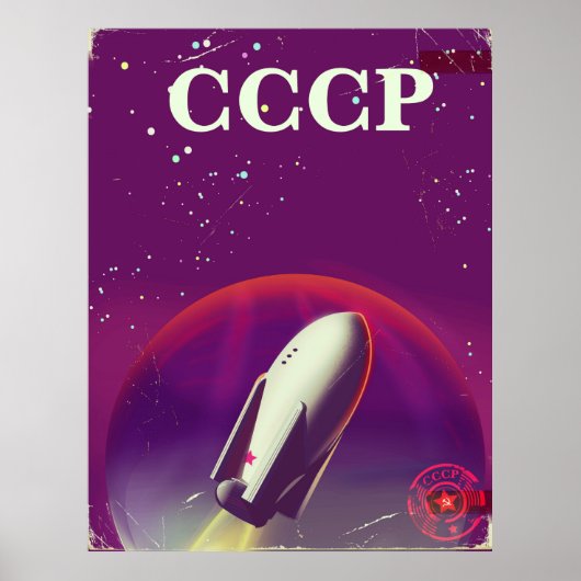 CCCP Sovjet ruimte race reisposter Poster (Voorkant)