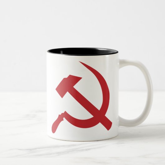 cccp ussr hammer en sikkel tweekleurige koffiemok (Rechts)