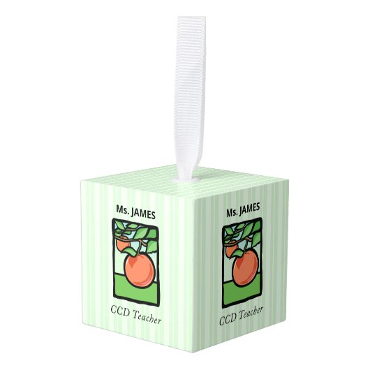 CCD-leraar Dank u, Apple Kubus Ornament (Voorkant hoekig)