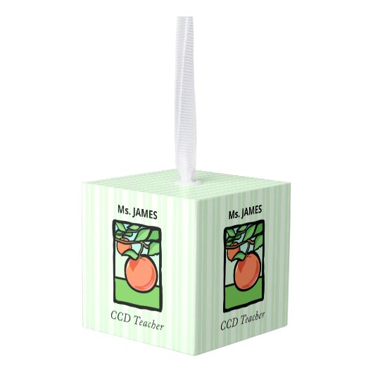 CCD-leraar Dank u, Apple Kubus Ornament (Achter hoekig)