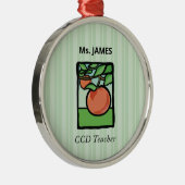 CCD-leraar Dank u, Apple Metalen Ornament (Rechts)